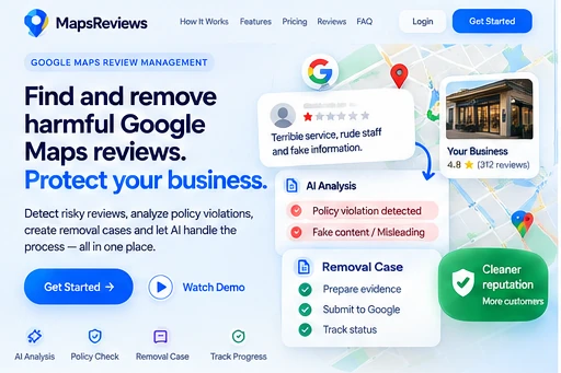 MapsReviews — negative Google review removal assistant