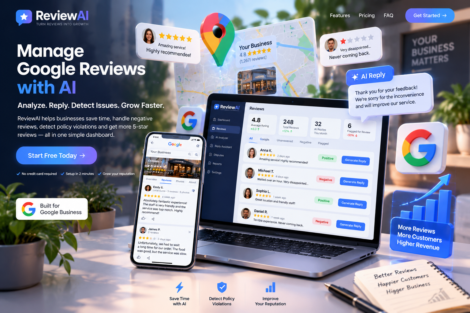 MapsReviews — Google Maps review management with AI